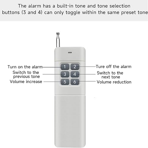 Miniatura 7 de 0.31 millas de control remoto inalámbrico sirena de volumen ajustable tono impermeable 130dB cuerno alarma de seguridad Systerm con luz