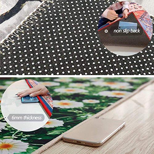 Alfombra para pasillo larga MU 90x350 de hojas 3D moderna antideslizante 6