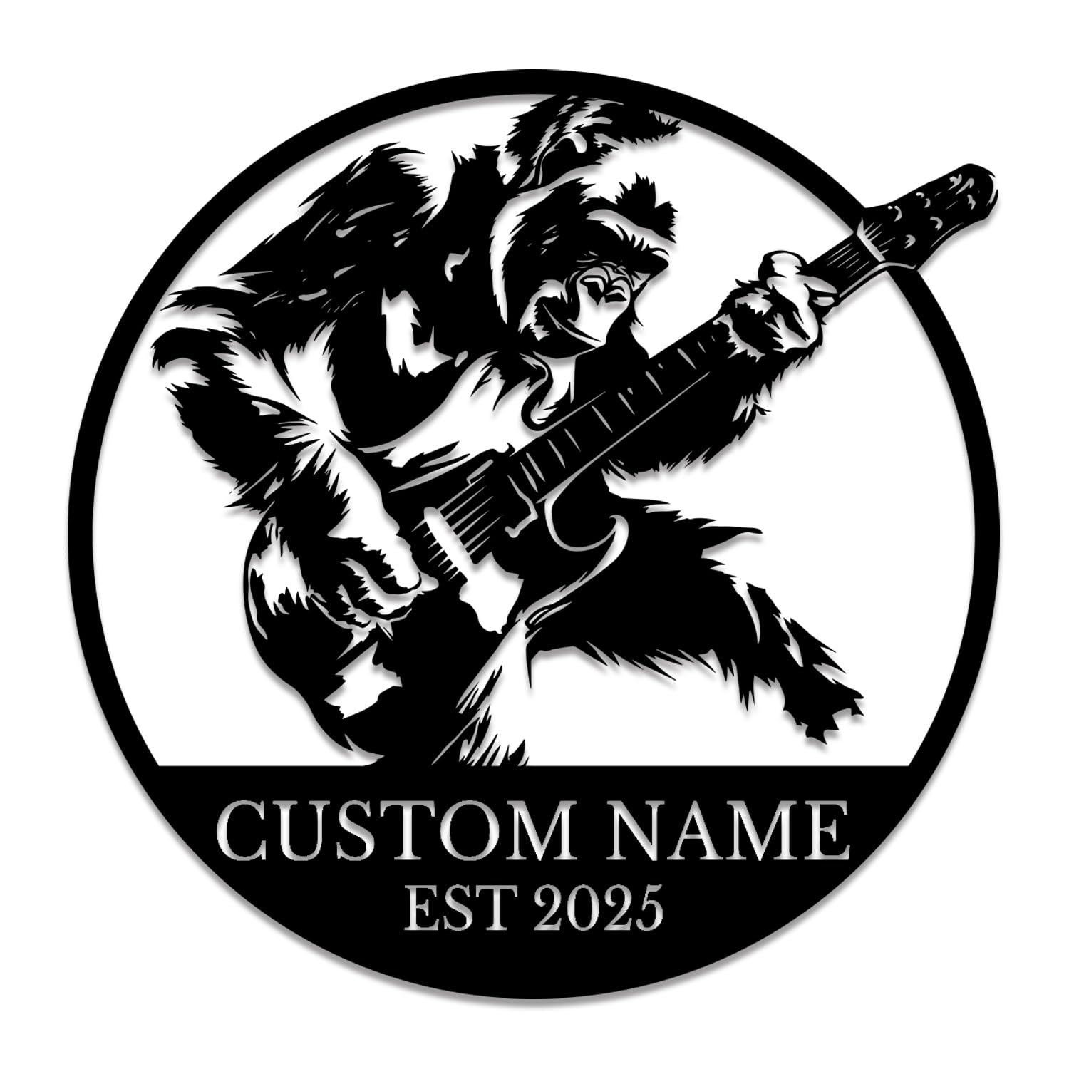 Personalized Guitar Metal Sign - Custom Music Wall Art, Rockstar Gift, Band Room Decor, Durable Metal Name Plaque for Musicians & Music Lovers (Style-1)