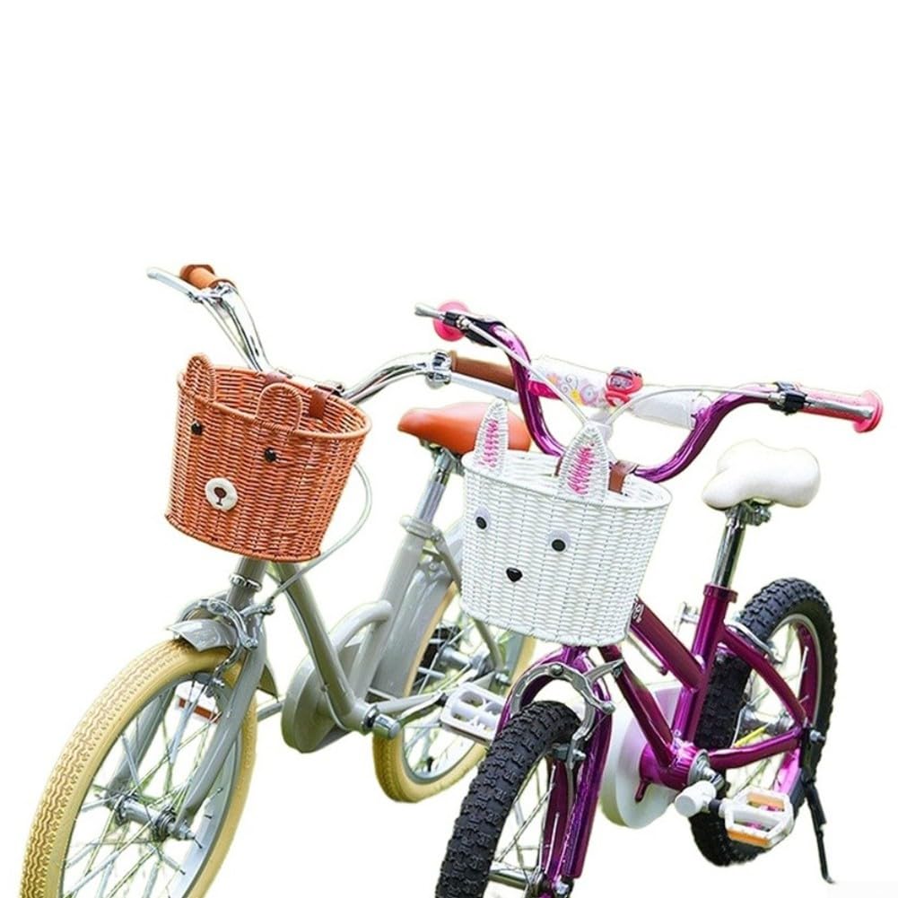 Panier Vélo Enfant Rétro Osier 23cm avec Cloche