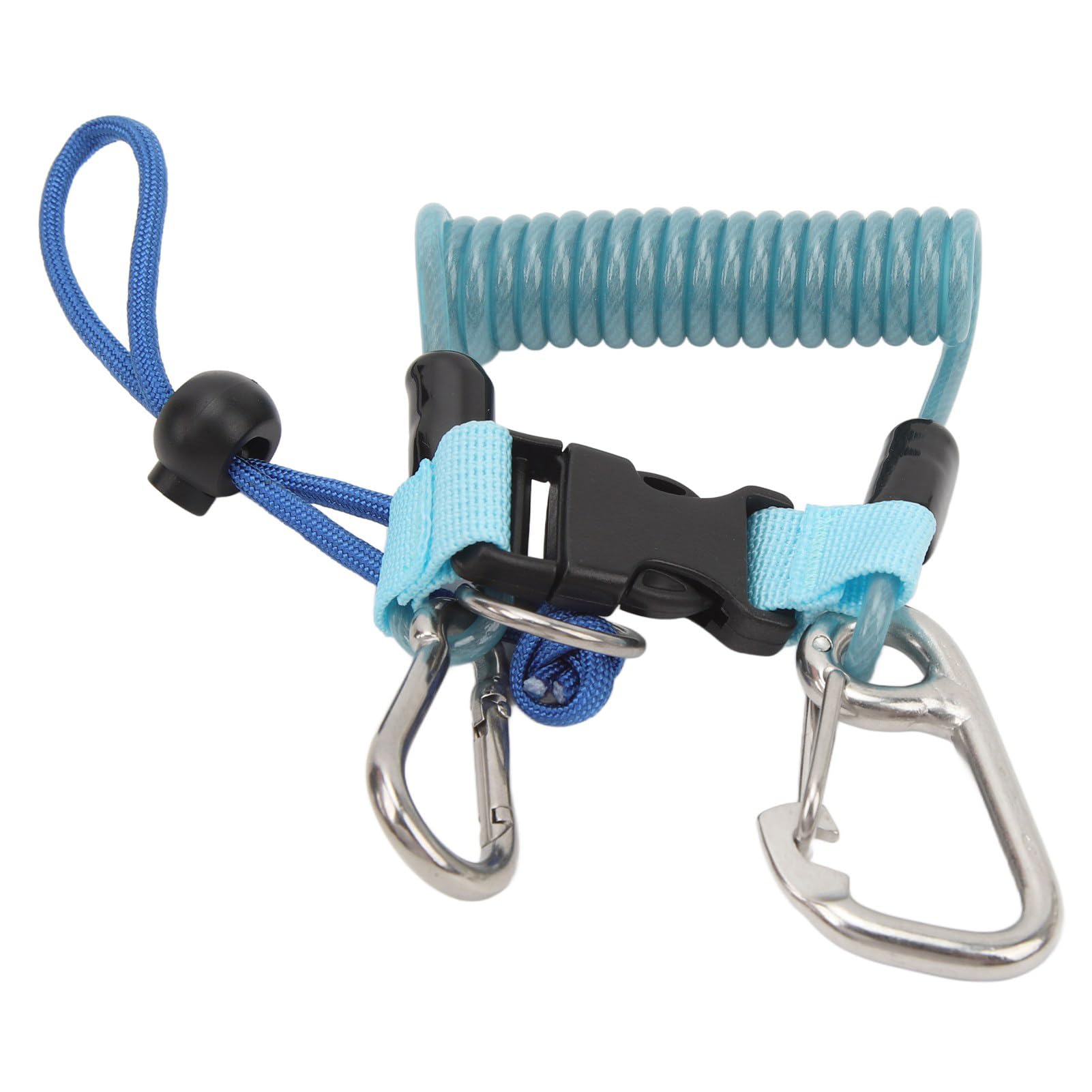 Yuecoom Diving Hook Rope,Diving Camera Spring Rope, Stainless Steel Diving Anti Lost Hook Spring Rope,for Connecting Flashlights, Diving Camera, Diving Equipment(Blue)