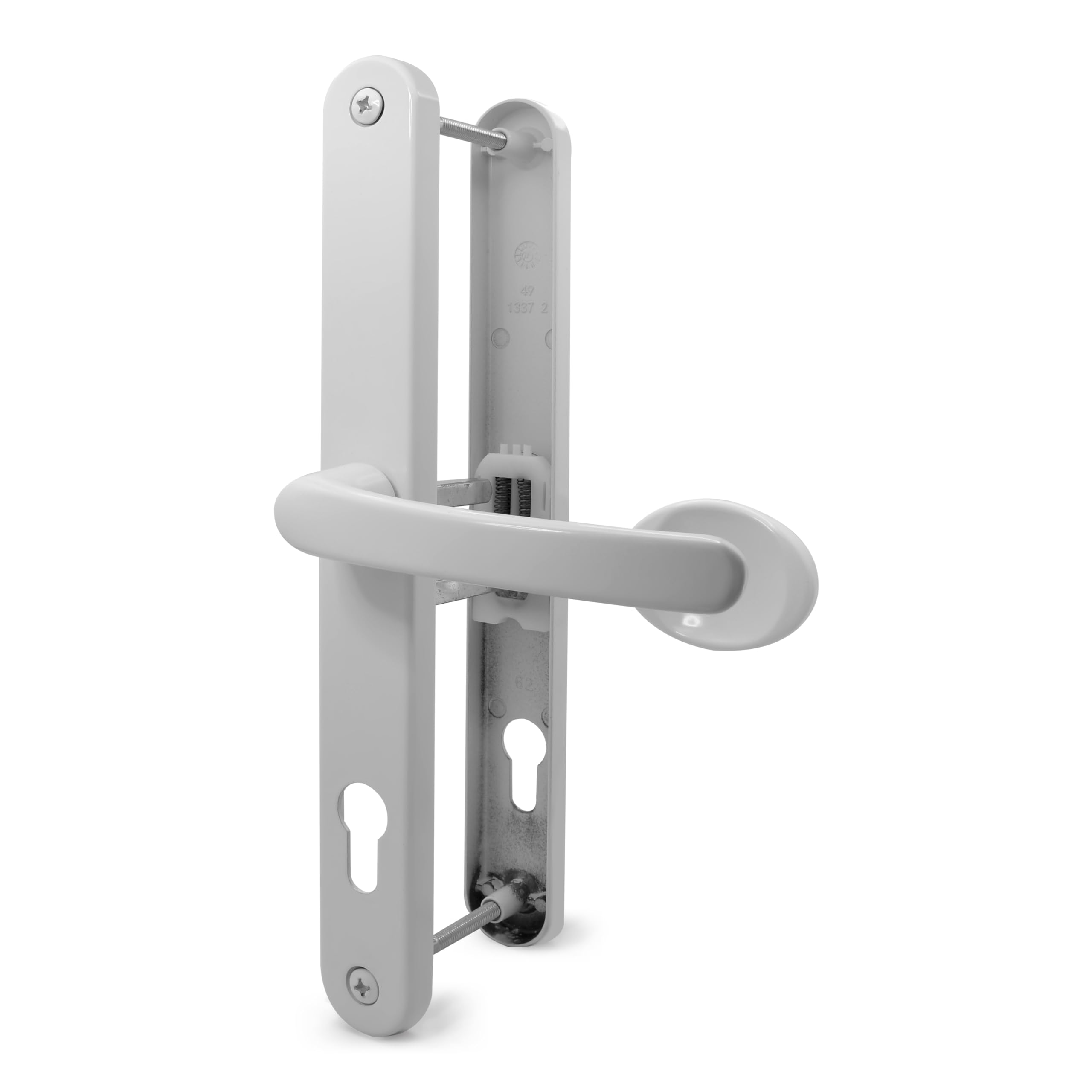 TSS Universal UPVC Door Handles, Lever/Movable Pad, 92mm/62mm PZ (Centres), 264mm Screw to Screw, Backplate 297mm X 34mm
