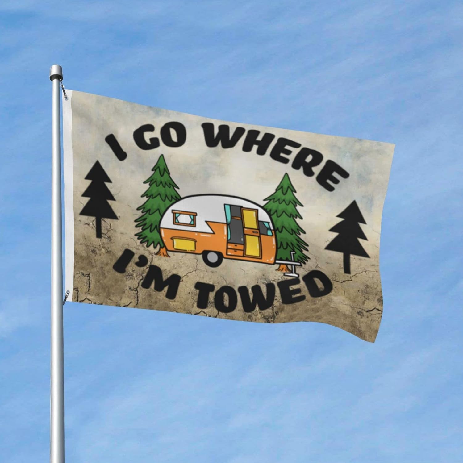 I Go Where I'm Towed Gifts Flag 3x5 Feet Flags with Brass Grommets 3x5 Ft Banner for Garden Yard House Decor Funny Flags for Wall Bedroom Living Room Hanging Decoration Music Outdoor Indoor Banner image 2