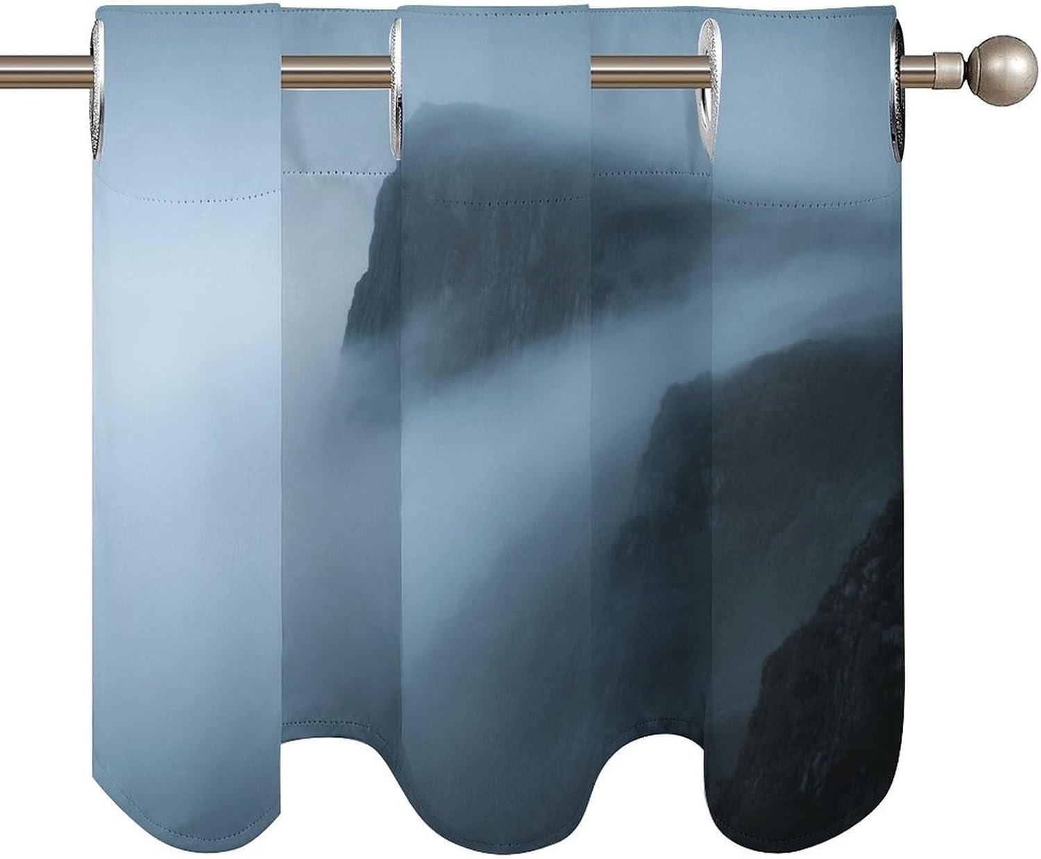 Mist on The Cliff Short Window Valance Kitchen Valances