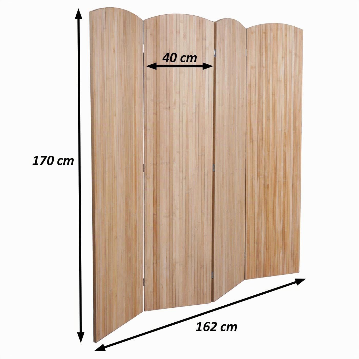 Paravent en Bambou HWC-O30 170 x 162 cm