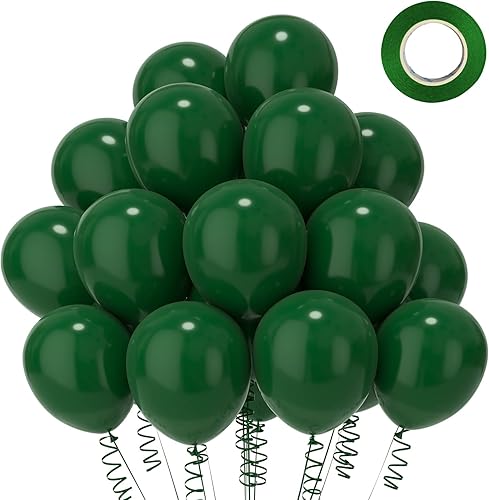 Miniatura 1 de RHGBINLI Globos verdes de látex para fiesta, paquete de 62 globos redondos de helio de 12 pulgadas para Navidad, boda, graduación, aniversario,