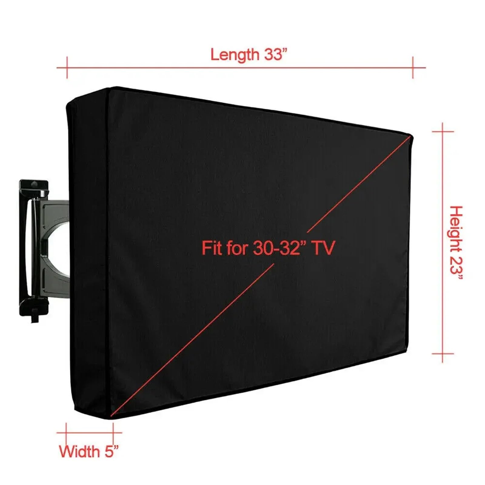 copri tv da esterno Copertura TV impermeabile protettiva Schermo Oxford nero antipolvere e for esterni(M 30-32 inch)