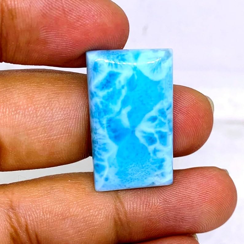 Larimar naturel de qualité gemme rectangulaire pour haute bijouterie artisanale - 2