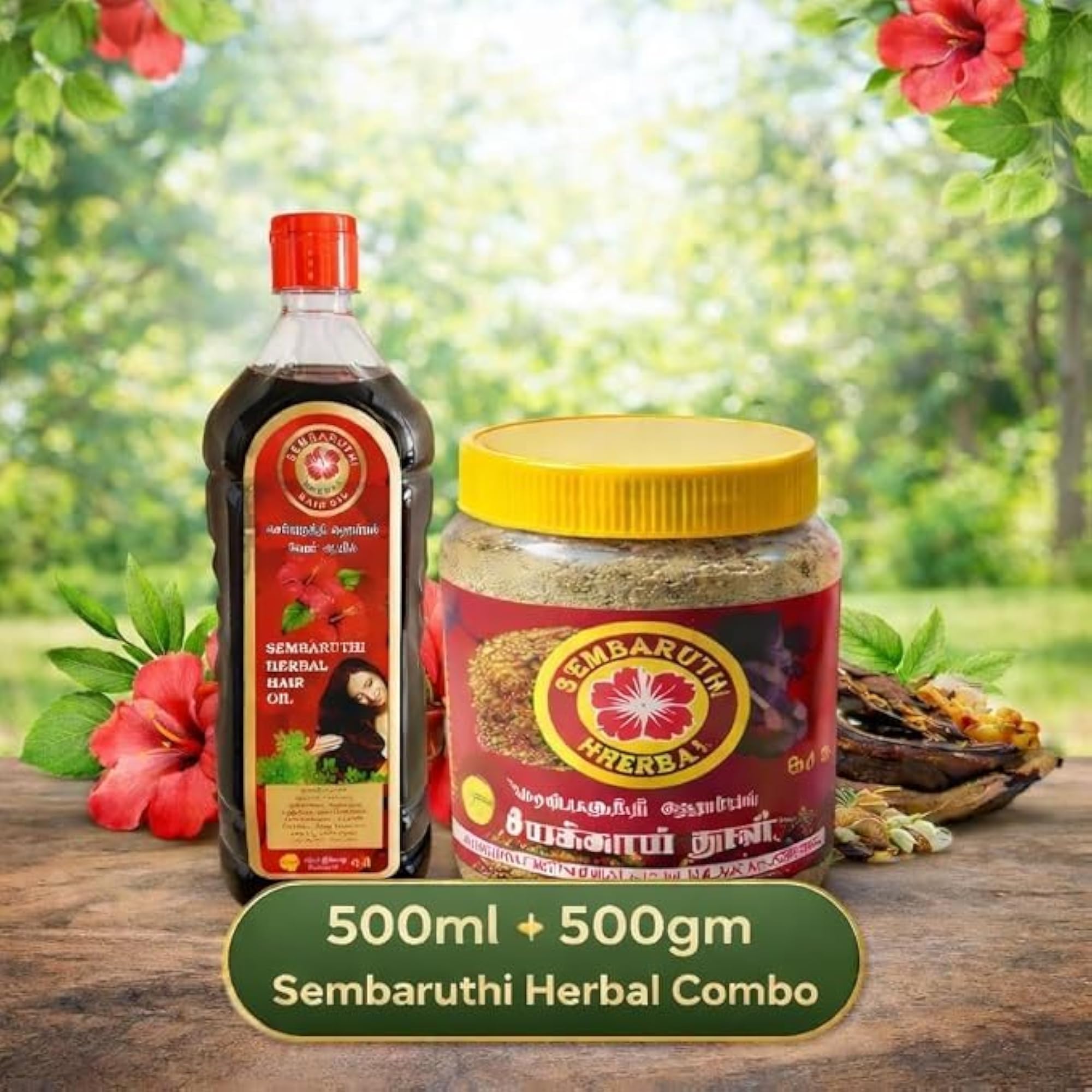 Hibiscus Hair Oil & Shikakai Powder Combo Set