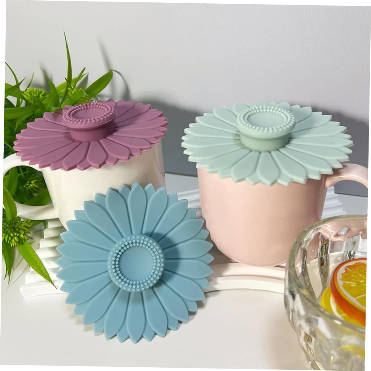 Didiseaon 12 Pezzi Di Coperchi Per Tazza Di Silicone Di Girasole Per Tazze Da Caffè Tazze in Ceramica Da Ceramica.