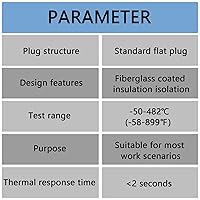Vista 4 de 5 piezas de paquete de alta precisión K tipo mini-conector termopar sensor de sonda de temperatura, 1 metro de largo Rango de medición -50°C~482°C