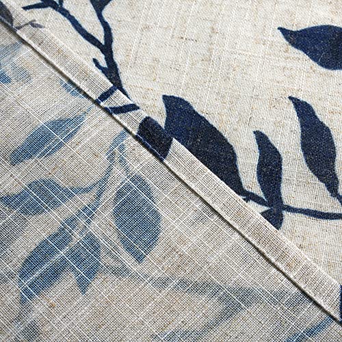 Inselnwald Tree Leaves Linen Kitchen Valance, Farmhouse Rustic Small Window Curtain Valance For Bathroom Dining Room Living Room Bedroom Rod Pocket Short Cafe Curtains 54 By 18 Inches Navy Blue #TOP5
