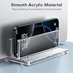Support vertical pour ordinateur portable pour bureau, OMOTON Acrylique Dual Laptop Holder Desktop Clear Ajustable Dock pour MacBook Pro Air, HP, Tous les ordinateurs portables de jeu jusqu'à 17” (Effacer)