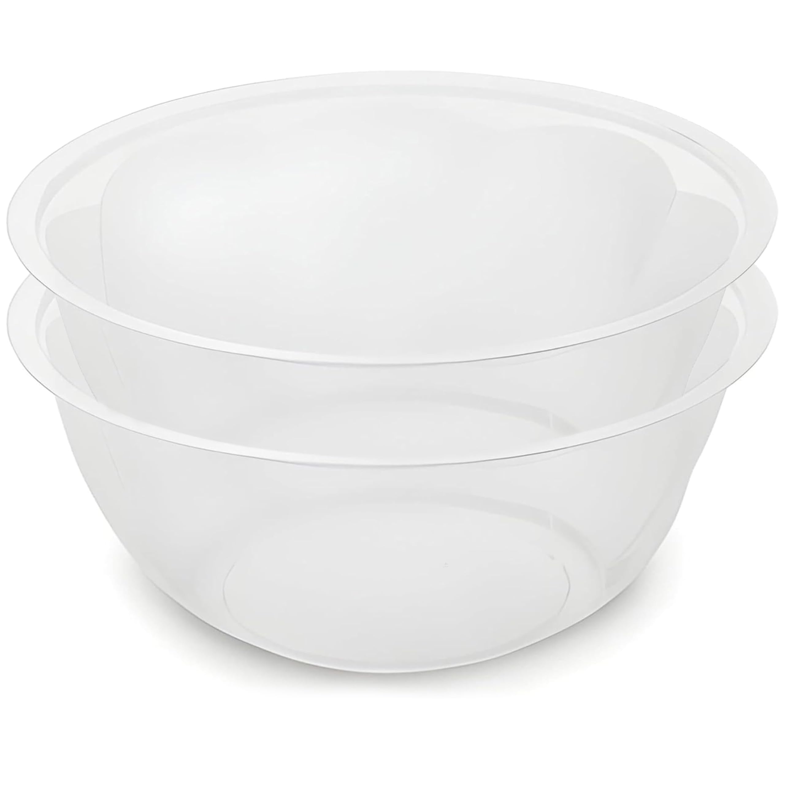 Ploutos World Wide Multi Pack Clear BPA-Free Plastic Mixing Bowl Set – Durable, Lightweight Nesting Kitchen Bowls 7L, 4L, 2.5L & 1L for Mixing, Baking, Cooking & Serving (2, 4L)