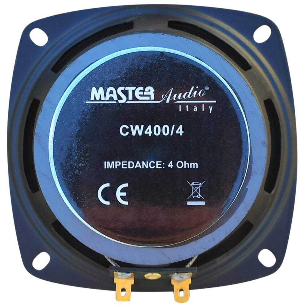 1 WOOFER MASTER AUDIO CW400/4 altoparlante da 10,00 cm 100 mm 4" da 30 watt rms e 60 watt max impedenza 4 ohm 89 db portiere sportelli auto, 1 pezzo