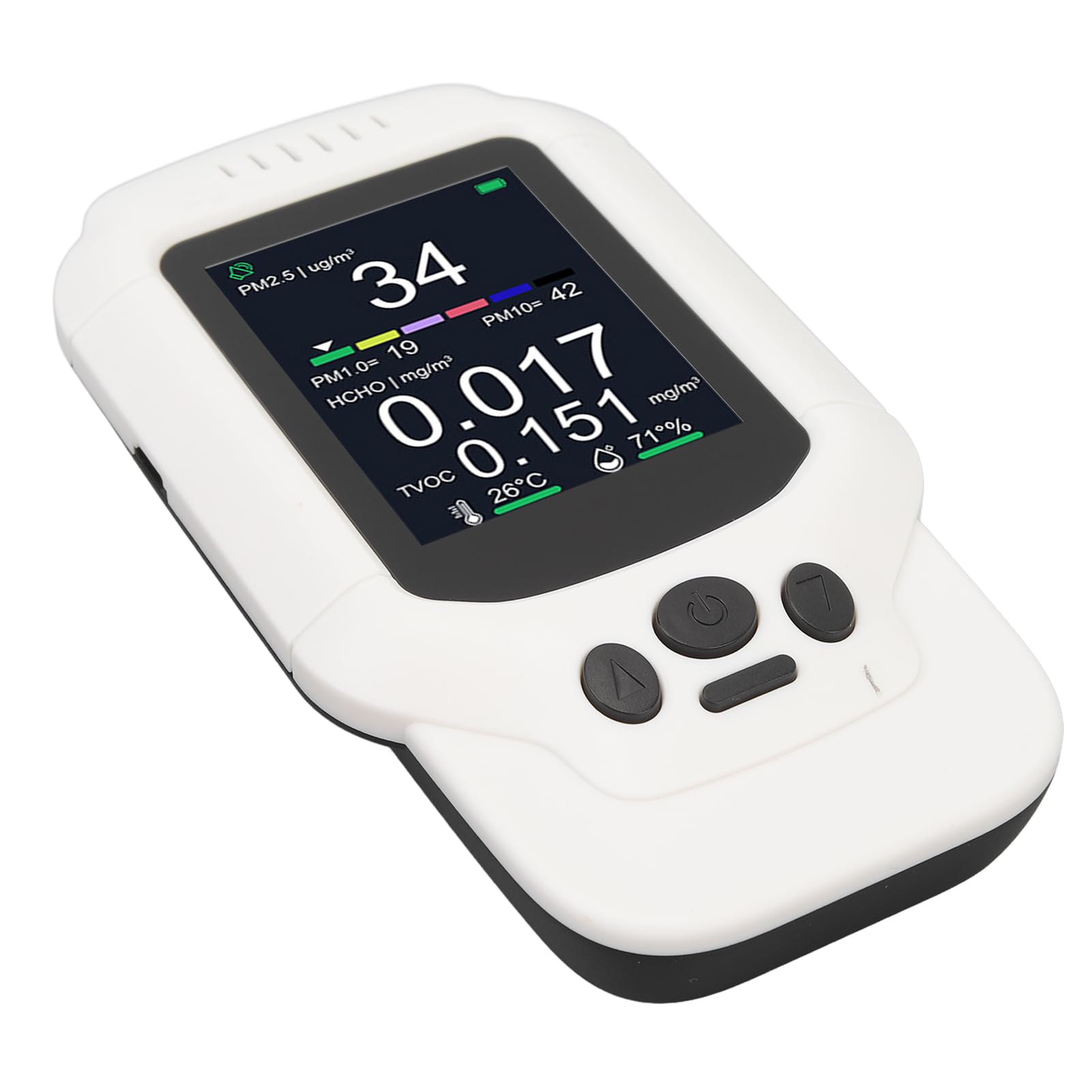 Versatile Indicatore di qualità Dell'aria Interna con Sensore di umidità della Temperatura, Display LCD 2,8 Pollici, Batteria Ricaricabile