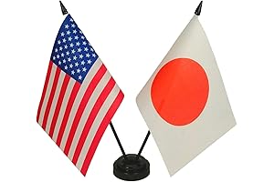 American & Japan Friendship Desk Flag, Japanese Flags For Room Display, Miniature...