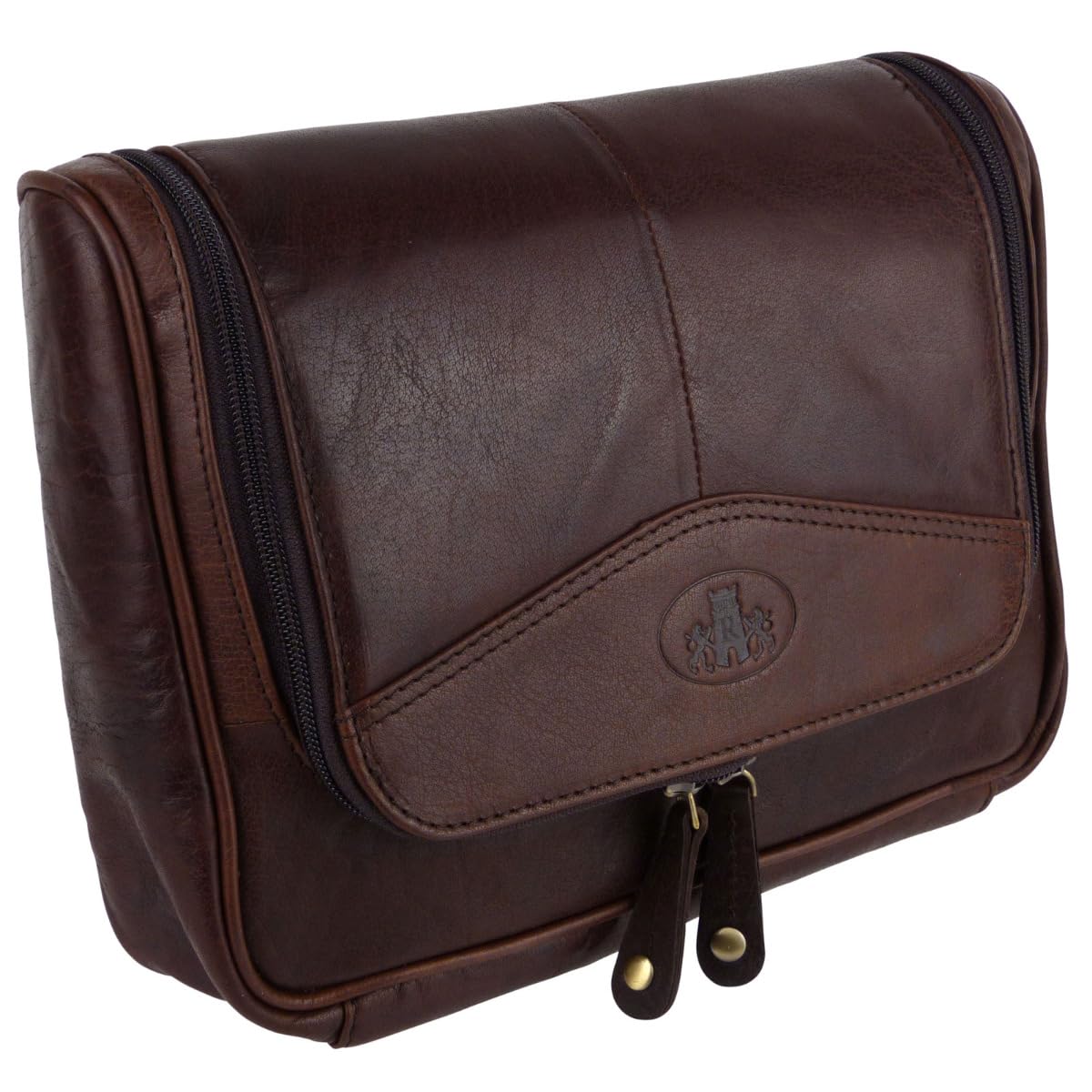 Rowallan of Scotland Men's Rowallan Vintage Leather Hanging Wash Bag Onesize Brown