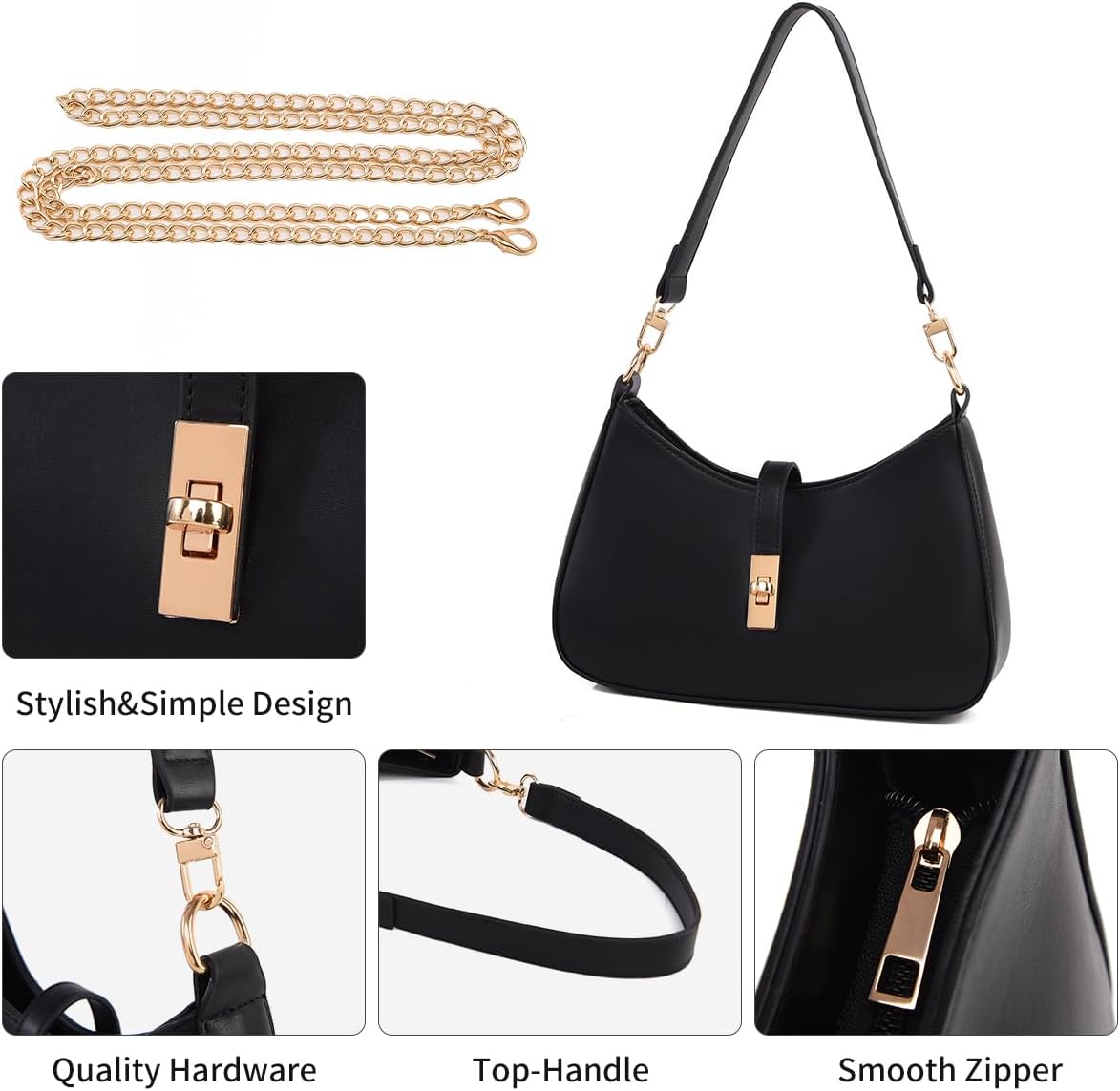 Purses for Women, Shoulder Bag for Women, Handbag Hobo Bags Vegan Leather Crossbody Purse Convertible - Image 3