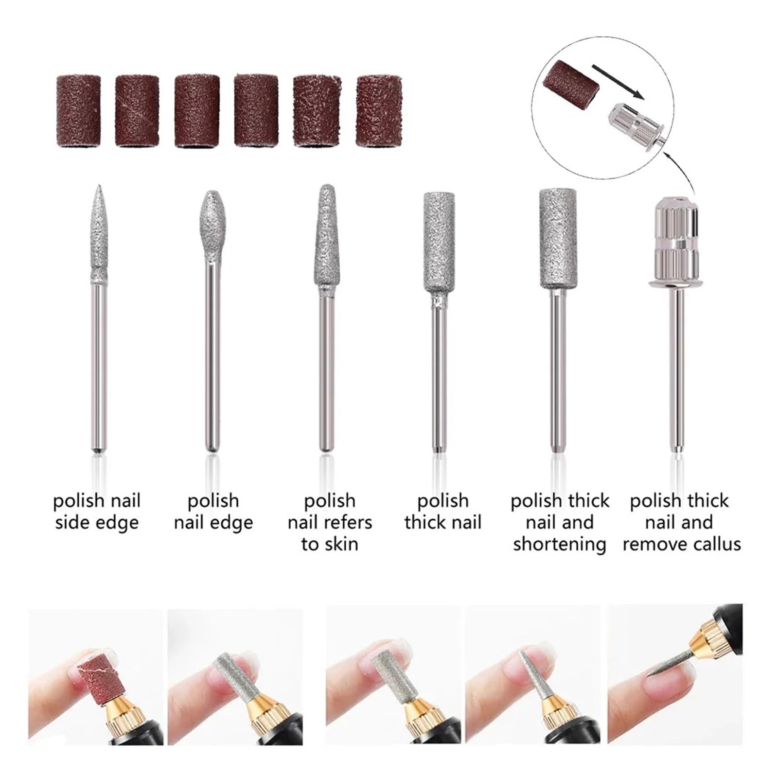 Elektryczny Zestaw Wierteł Do Paznokci, Sprzęt Szlifowania Pedicure, Młynek Manicure, Profesjonalne, Mocne Narzędzie Polerowania Intuicyjne, Proste Sterowanie(Pink)