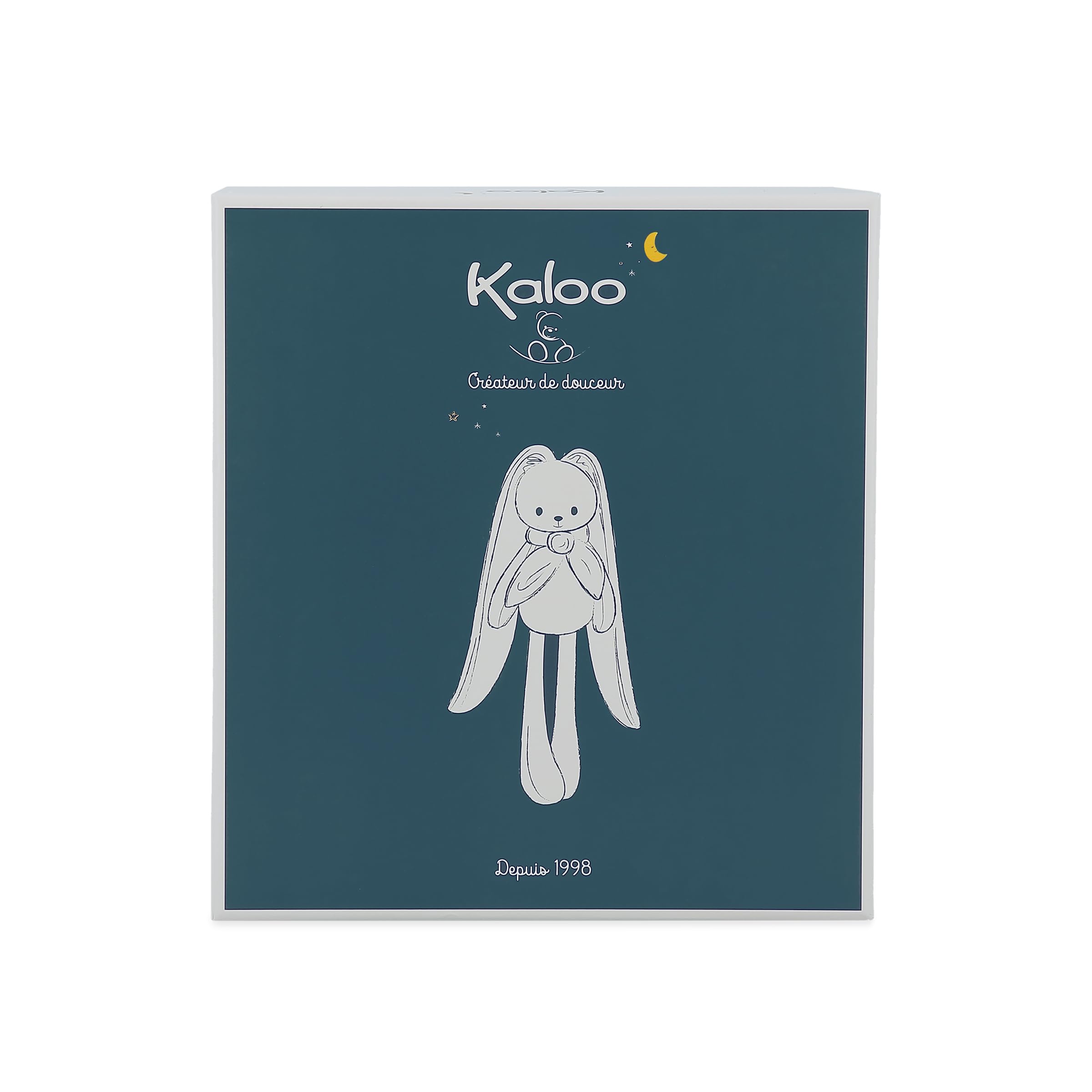 KALOO - Lapinoo - przytulanka w kolorze brzoskwiniowym - pluszowa zabawka dla niemowląt - kwadratowa 30 x 30 cm - dwa materiały wiskoza i sztruks bardzo miękki - pudełko prezentowe - od urodzenia,