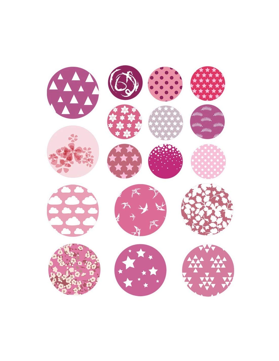 Sticker mural ronds roses Liberty au design floral raffiné pour décoration intérieure haut de gamme