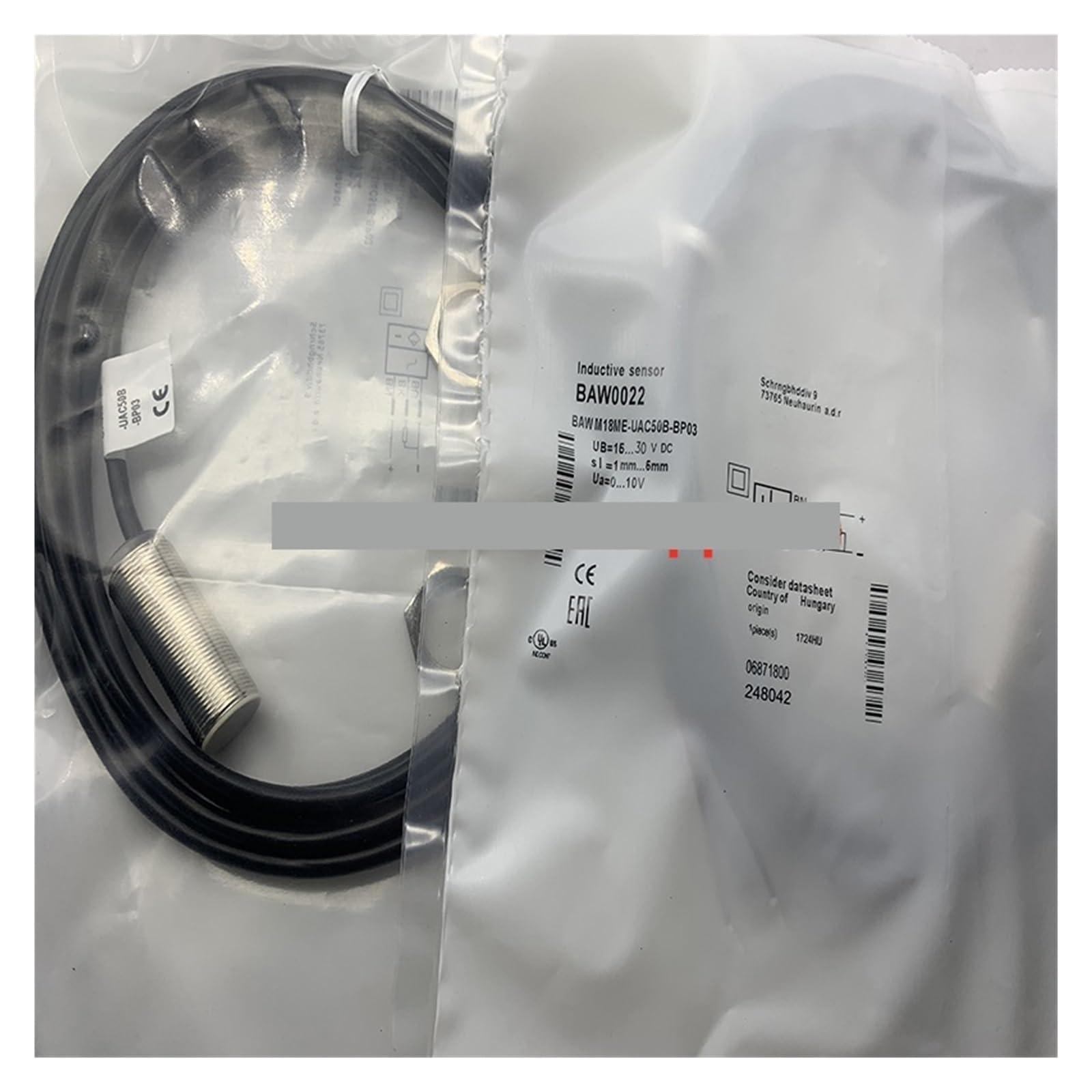 Capteur de proximité inductif cylindrique M18ME-UAC50B-BP01-GS04