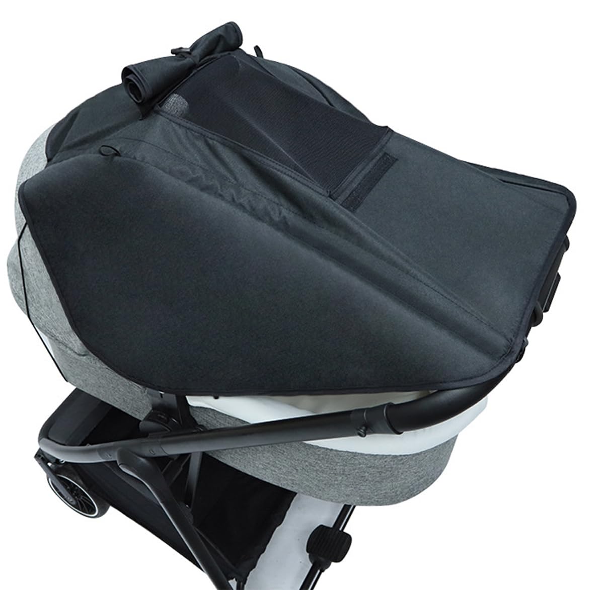Cysocool Universal Baby Pram Sun Shade Carrycot Buggy Sun Shade Canopy Anti-UV Pram Parasol Sun Cover Blocks 99% of UV Pushchair Awning Blackout Blind Helps Baby Nap | Safety Top Window