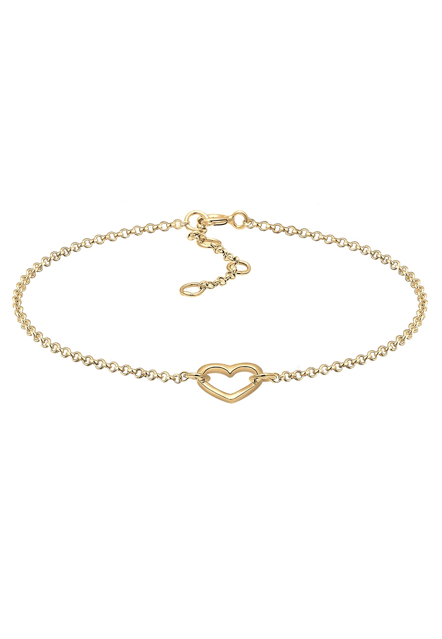 Elli Women's 925 Sterling Silver Gold Plated Xilion Cut Bracelets of Length 17 cm