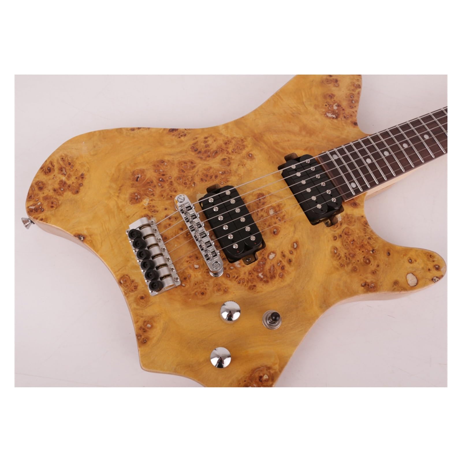 Gryf Klon/mahoń Podstrunnica Z Palisandru Bezgłowy Podróżna Przenośna Gitara Elektryczna Profesjonalna Bezgłowy Gitara Elektryczna (Color : 03)
