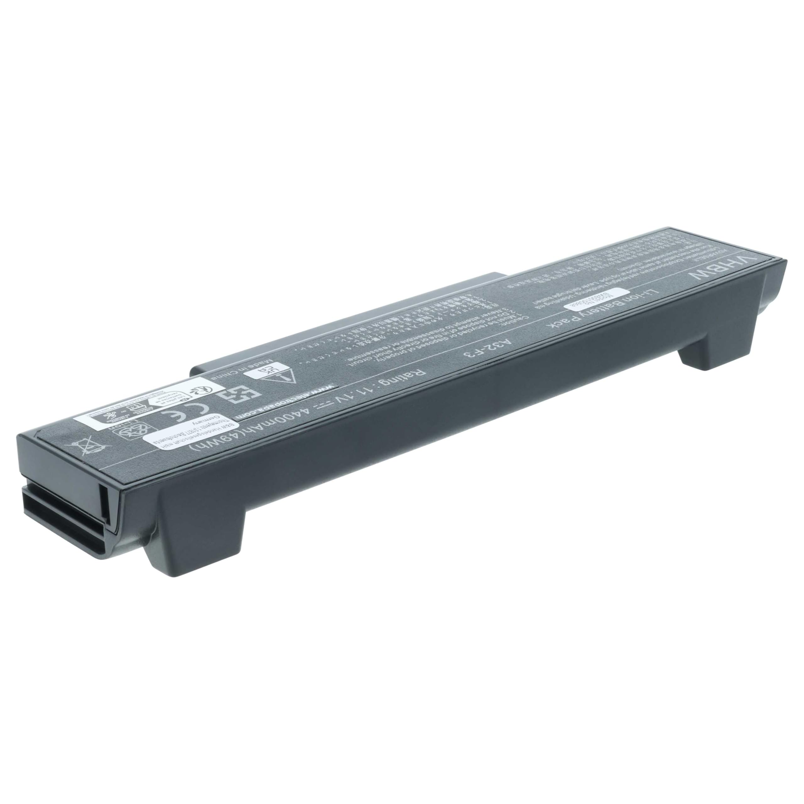 vhbw batteria compatibile con Asus F2hf, F3F, F2J, F2Je, F3Ja, F3Jc, F3, F3E, F3H, A9rp, F3J, F2, F2F notebook (4400mAh, 11,1V, Li-Ion)