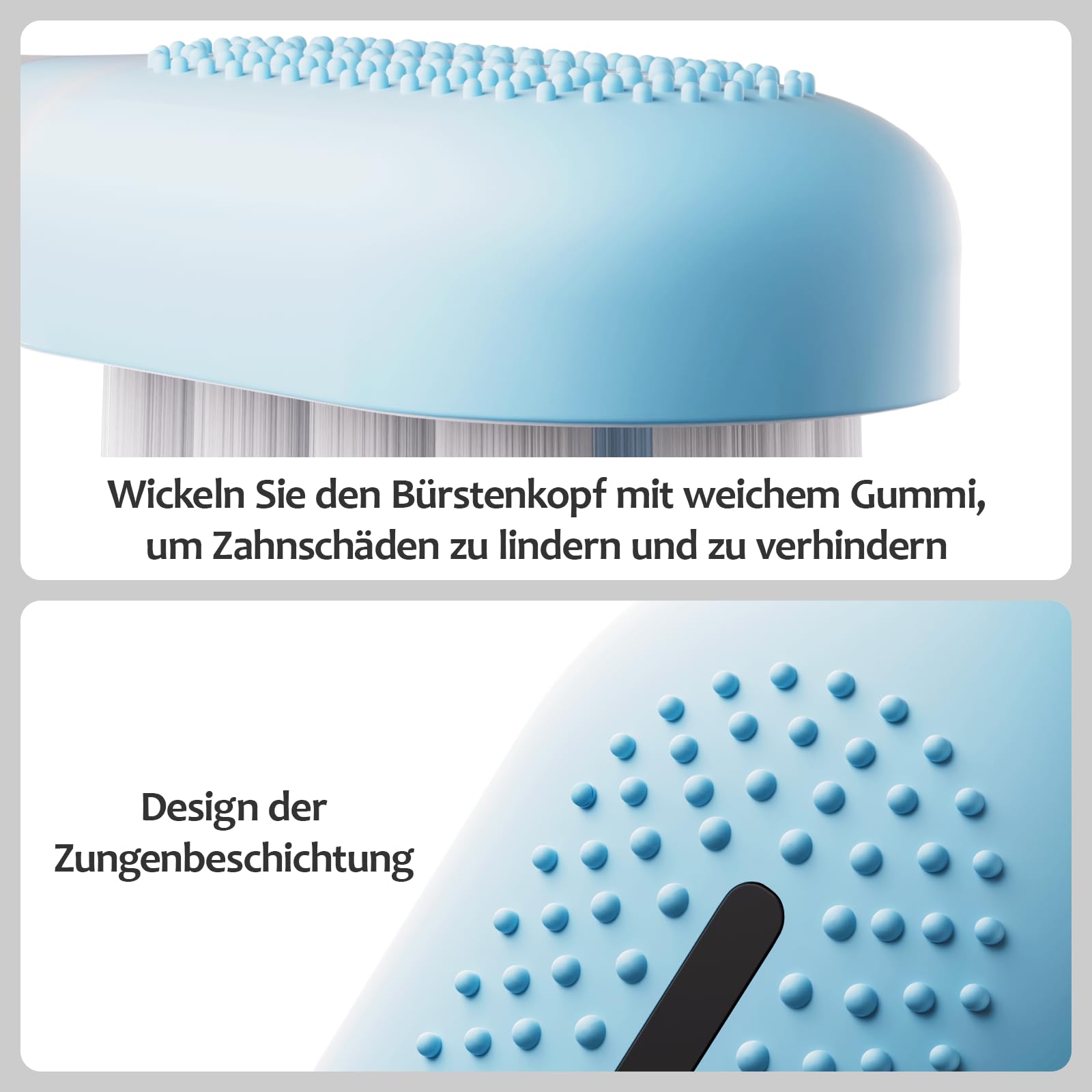Wave Cepillo de dientes eléctrico MGW Lächen Serie Silencioso Oscilación y Vibración Cepillo de dientes eléctrico sónico con 4 cabezales de cepillo, 3 modos y 3 intensidades de vibración con bolsa de