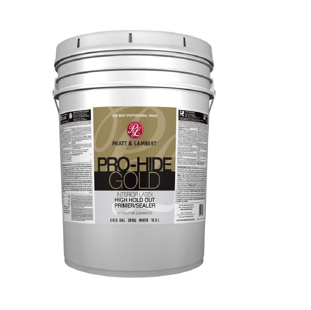 Pratt & Lambert Pro-Hide High Holdout Primer/Finish Interior Latex, Z8165, Tintable White, 5 Gallon