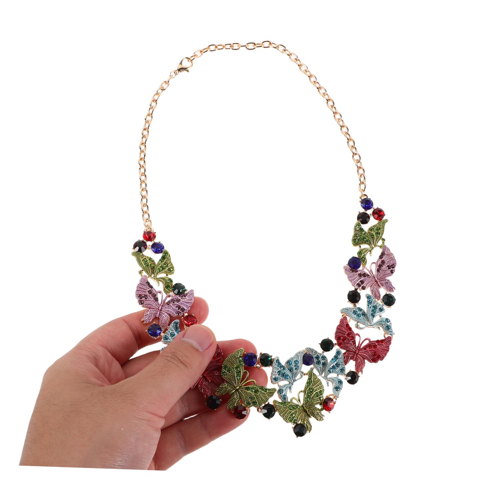 SHOWERORO Accesorios de Fiesta Gemas de Imitación Collar y Conjunto de Pendientes para Mujer para Fiestas de Bodas y Ocasiones Especiales