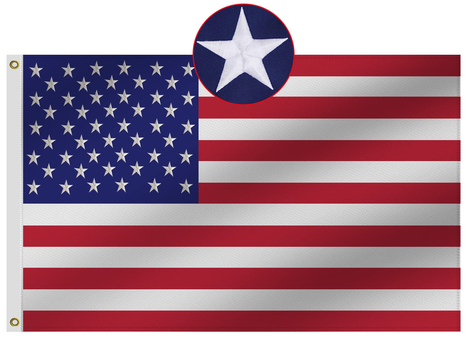 Robuste US-Flagge Aus Oxford-Nylon – 90x150 Cm, Doppelt Genäht, Mit Bestickten Sternen & Messingtülle