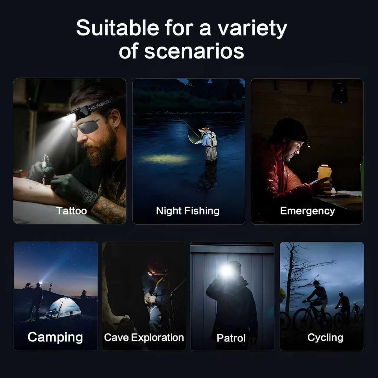 GBK Headlamp Flashlight for Tattoo Artists - Removing Reflections, Ideal for Embroidery & Cosmetic Work