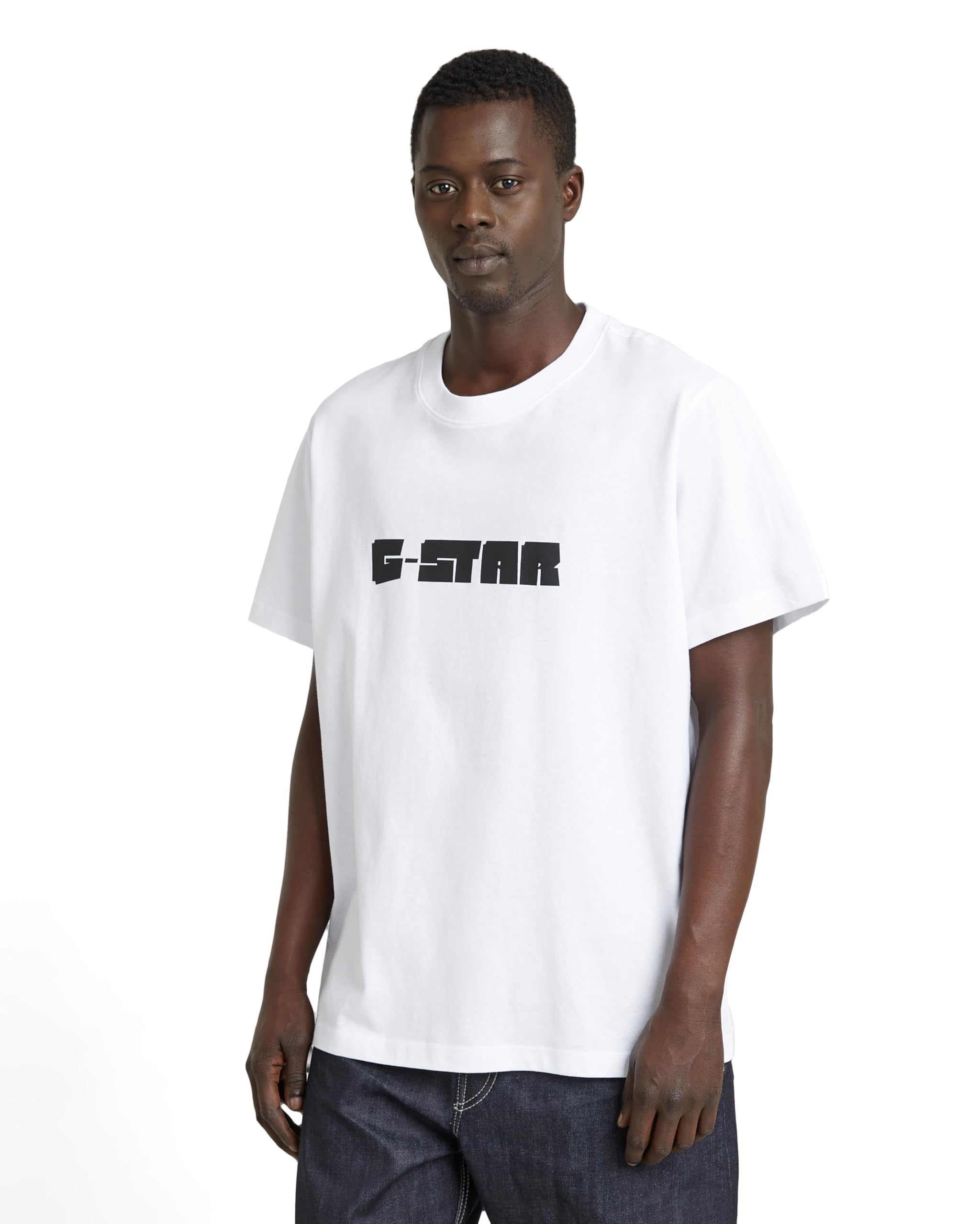 G-STAR Mens Graphic Script Loose T-Shirt, White (White D25682-c336-110), M