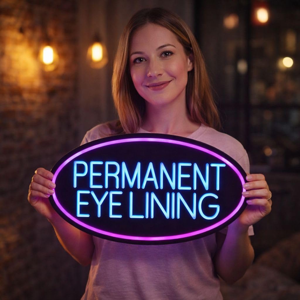 Custom Neon | Blue Permanent Eye Lining LED Neon Sign | 27x17-image-12