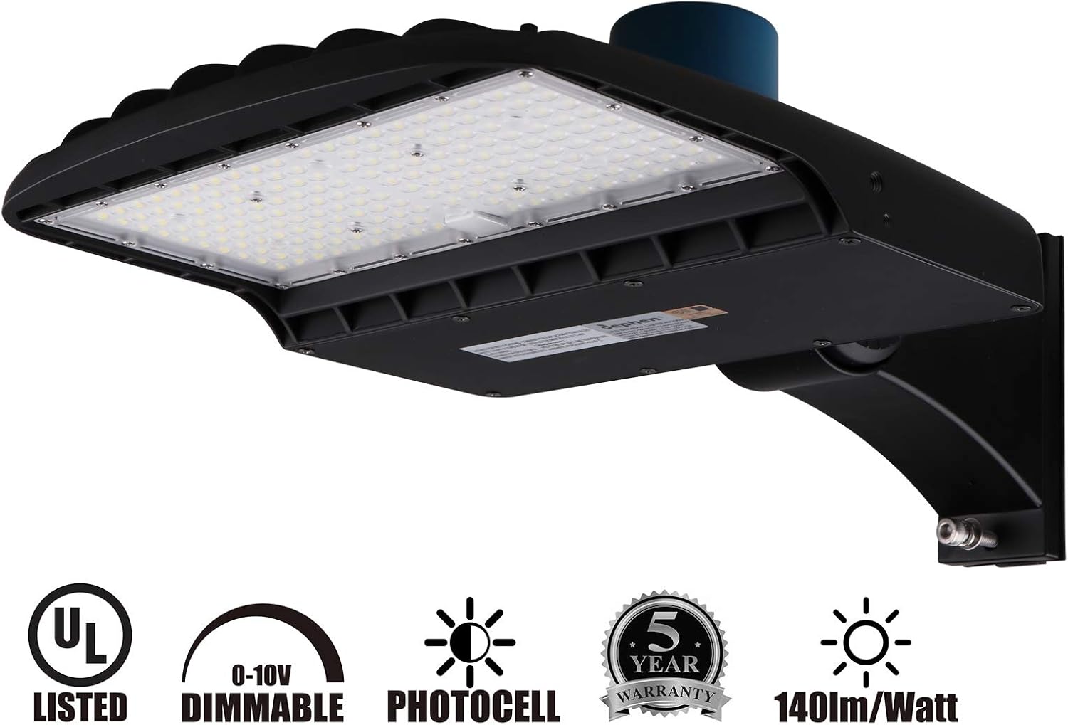 Super Cheap 🛒 150W LED Parking Lot Light,UL-Listed 21000Lm LED Shoebox Pole Lights 5700K-500W Metal Halide Eq-Dusk to Dawn Photocell LED Street Pole Light- Direct Mount-100-277Vac