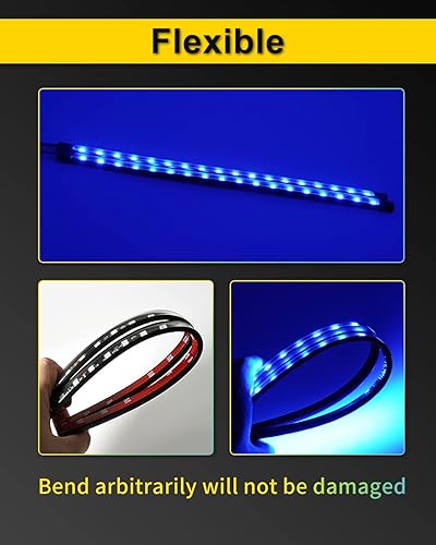 Miniatura 4 de YONGMING Atmosphere - Tiras de luces LED para motocicleta, 12 V, 12 V, bajo el salpicadero, para SUV, automóvil, caravana, ATV, bicicleta, barco,