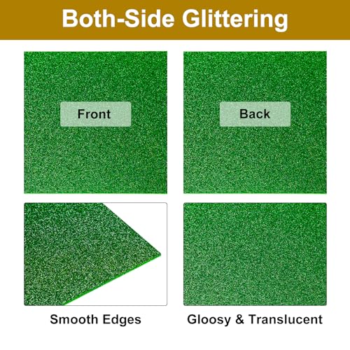 Image of MECCANIXITY 1Pcs Green Glitter Acrylic Sheets 1 /8 inch Thickness 12 inch x 12 inch Glossy PMMA Fluorescent Plastic Sheets Extruded Translucent Blanks for DIY Art Crafting Laser Cutting & Engraving