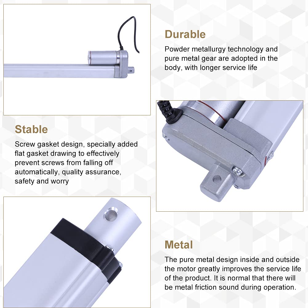 Attuatore Lineare 1500N Sollevatore 200mm / 350mm / 400mm / 450mm / 700mm / 750mm Corsa Motore Elettrico 12V per Elettricità, Chimica, Medico, Metallurgia, Trasporti, Navi (700MM)