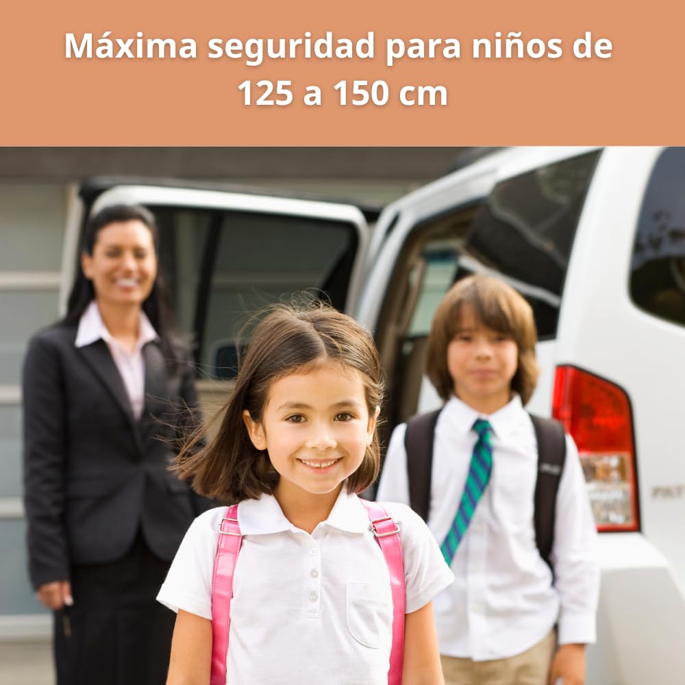Nurse Fuel Fix Asiento Elevador con ISOFIX 125–150 cm, Booster con Reposabrazos, Instalación con Cinturón del Vehículo, Negro - 3
