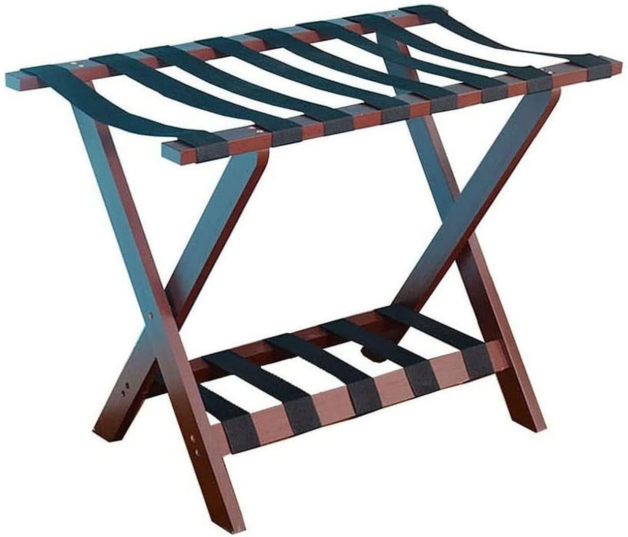 Portaequipajes Plegable Color Vino - Soporte para Maletas de 2 Niveles para dormitorios, Habitaciones de Invitados y hoteles - Organizador portátil para Guardar Equipaje - Portamaletas durad