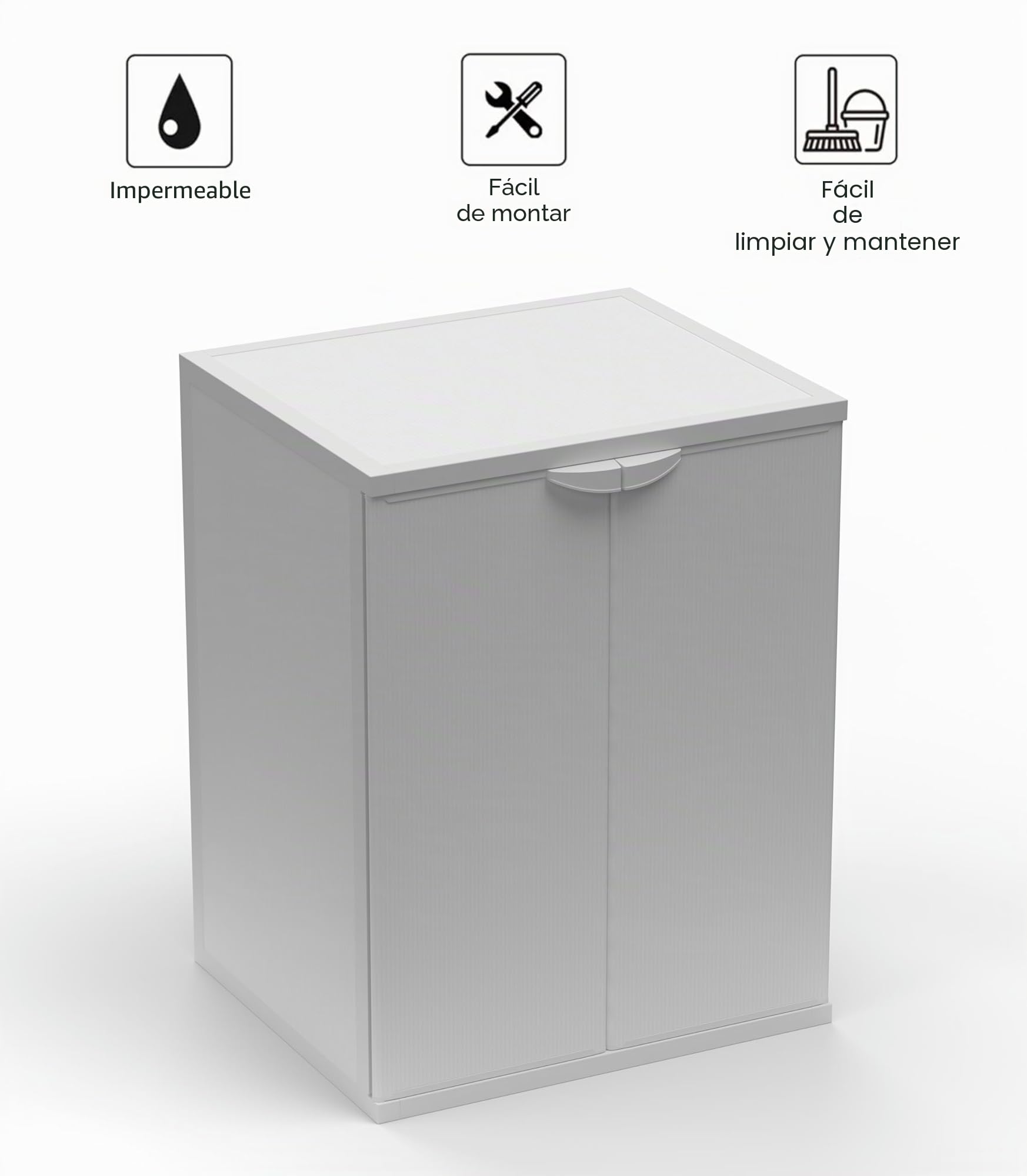 mongardi: Mueble Cubre Lavadora de Resina de PP, PVC y ABS, Universal, fácil de Montar, Resistente a la Humedad, lavadero, Garaje, Exterior, 68,5 x 64,5 x 88 cm, Blanco