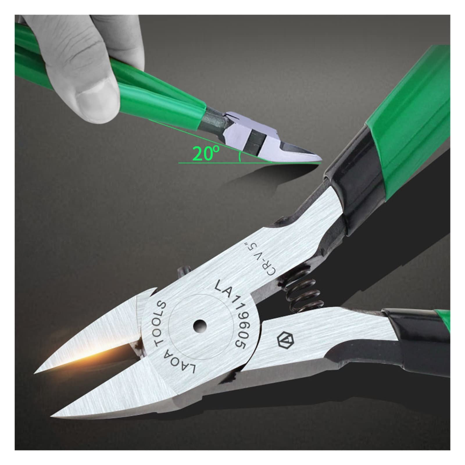 JINGYAN Szczypce 5 Inch Electrical Scissors Cr-V Diagonal Pliers Iron Wire Copper Cutters With Labor-saved Spring