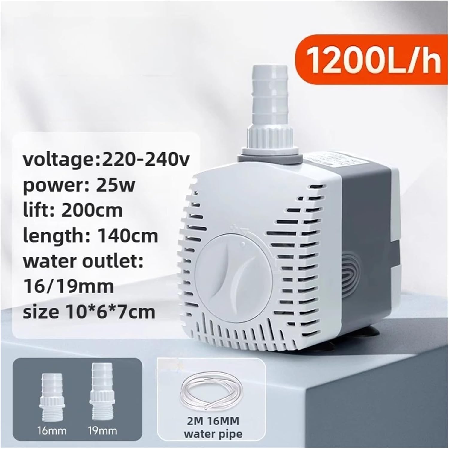 Industrial Water Pressure Diaphragm Pump Mini Fish Tank Water Pumps Aquarium Ultra Quiet Adjustable Submersible Pump Circulation Bottom(25W)