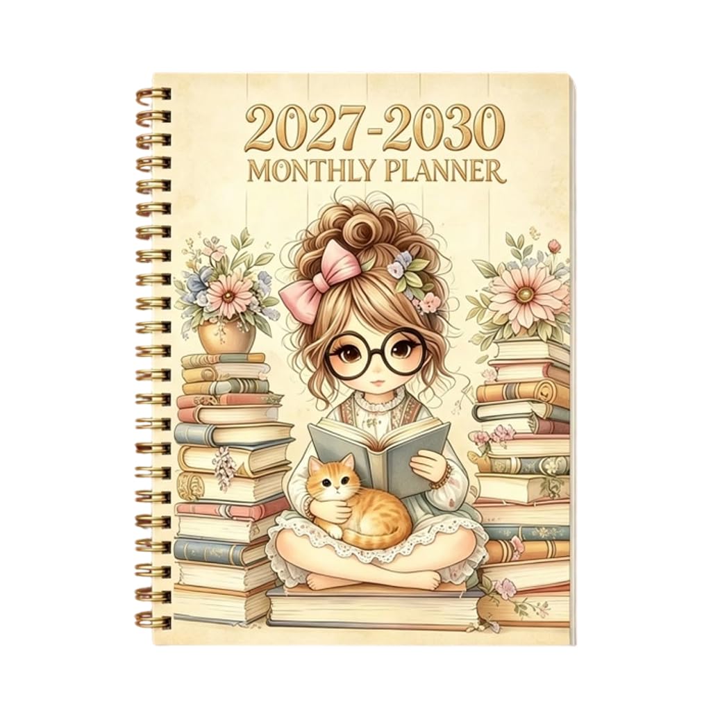 2027-2030 4-Year Monthly Planner A5 Spiral Bound Diary Notebook, Yellow
