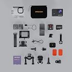 Apexcam M90 Action Camera with 64GB Card Touchscreen Sport Camera 4K60FPS 64MP WiFi EIS Image Stabilization Underwater Camera 40m Waterproof 8X Zoom 2.4G Remote Control 2x1350mAh Battery Accessories