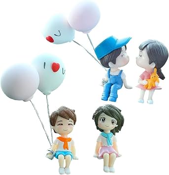 Cute Couple Car Interior Ornaments, Car Cute Decorations, Decorative Cartoon Couple Action, Cartoon Dashboard Interior Figures2 Pair-05